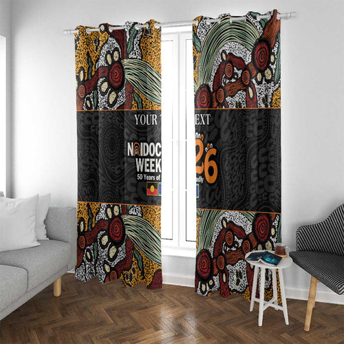 Personalised NAIDOC Deadly 50 Years Window Curtain Minimalist Aboriginal Art