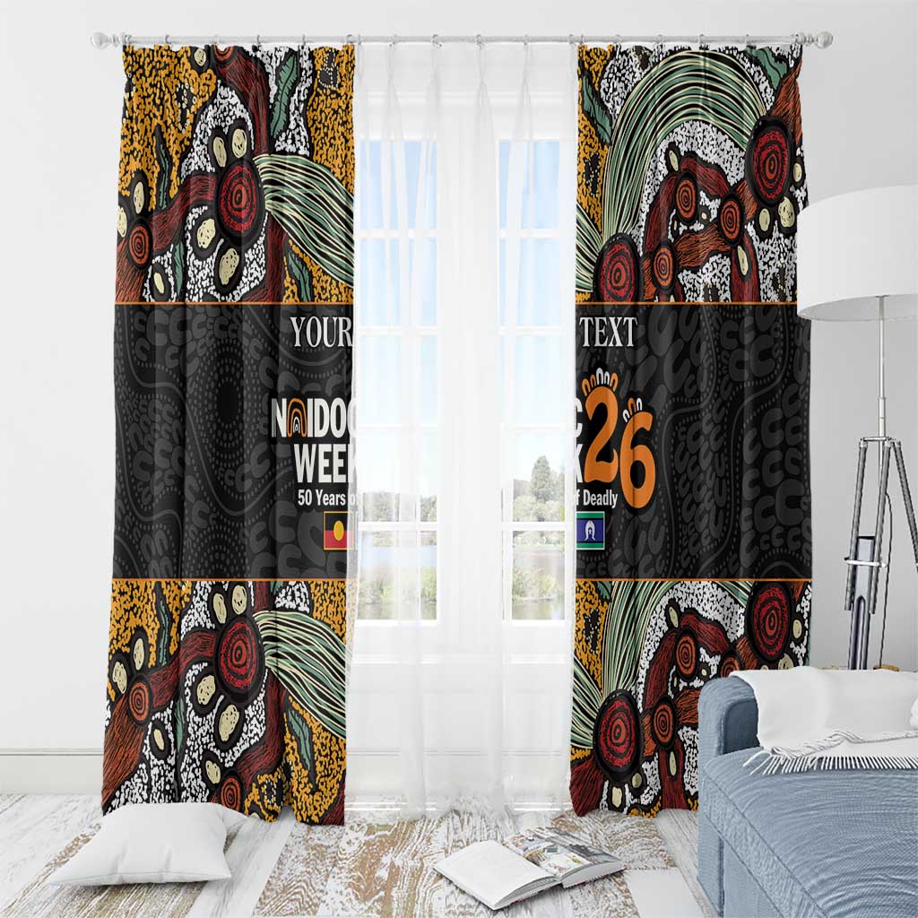 Personalised NAIDOC Deadly 50 Years Window Curtain Minimalist Aboriginal Art
