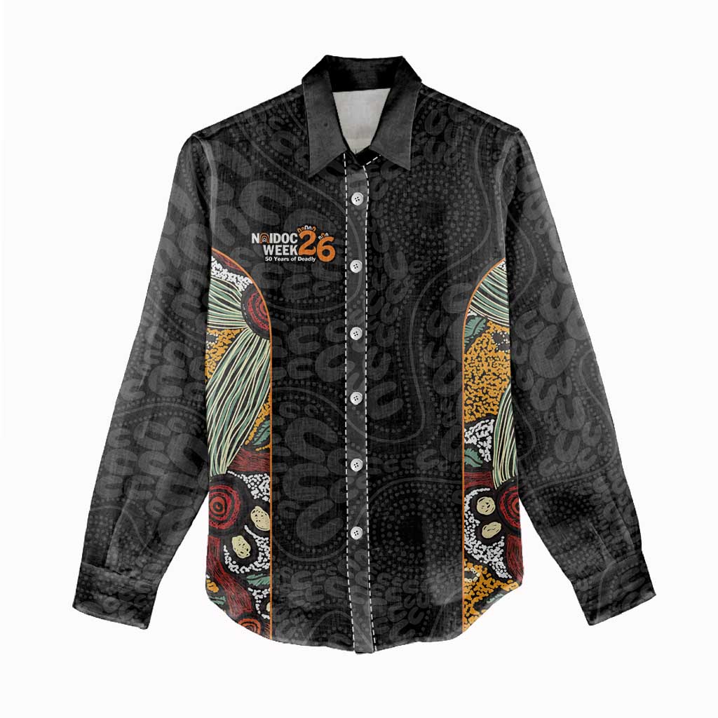 Personalised NAIDOC Deadly 50 Years Women Casual Shirt Minimalist Aboriginal Art