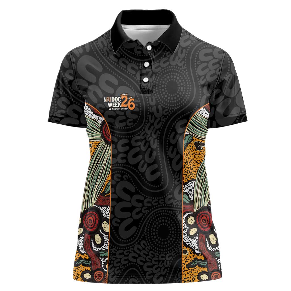 Personalised NAIDOC Deadly 50 Years Women Polo Shirt Minimalist Aboriginal Art
