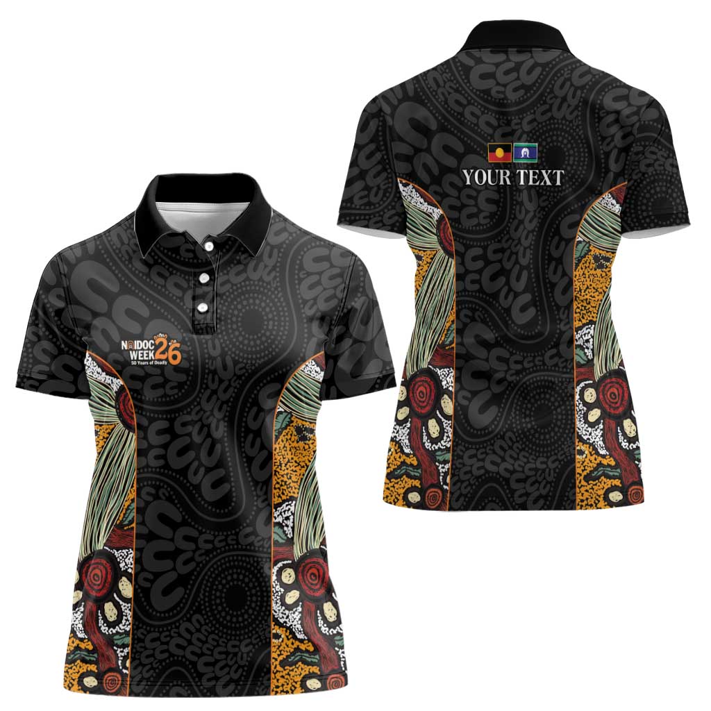 Personalised NAIDOC Deadly 50 Years Women Polo Shirt Minimalist Aboriginal Art