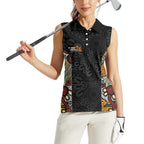 Personalised NAIDOC Deadly 50 Years Women Sleeveless Polo Shirt Minimalist Aboriginal Art