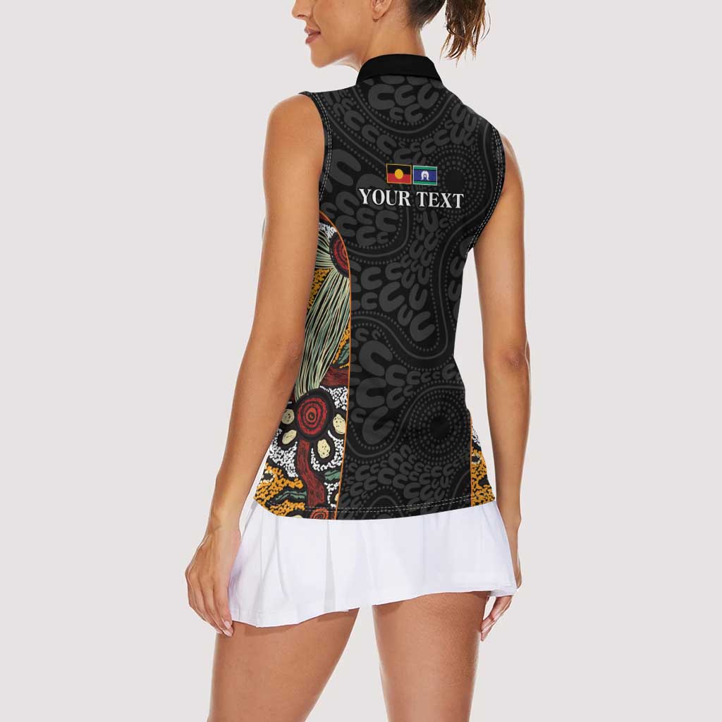 Personalised NAIDOC Deadly 50 Years Women Sleeveless Polo Shirt Minimalist Aboriginal Art