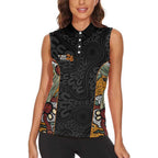 Personalised NAIDOC Deadly 50 Years Women Sleeveless Polo Shirt Minimalist Aboriginal Art