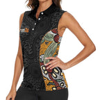 Personalised NAIDOC Deadly 50 Years Women Sleeveless Polo Shirt Minimalist Aboriginal Art