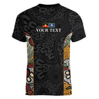Personalised NAIDOC Deadly 50 Years Women V-Neck T-Shirt Minimalist Aboriginal Art