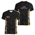 Personalised NAIDOC Deadly 50 Years Women V-Neck T-Shirt Minimalist Aboriginal Art