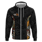 Personalised NAIDOC Deadly 50 Years Zip Hoodie Minimalist Aboriginal Art