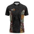 Personalised NAIDOC Deadly 50 Years Zipper Polo Shirt Minimalist Aboriginal Art