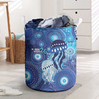 NAIDOC Deadly 50 Years Laundry Basket Jellyfish Aboriginal Culture Inspired Blue