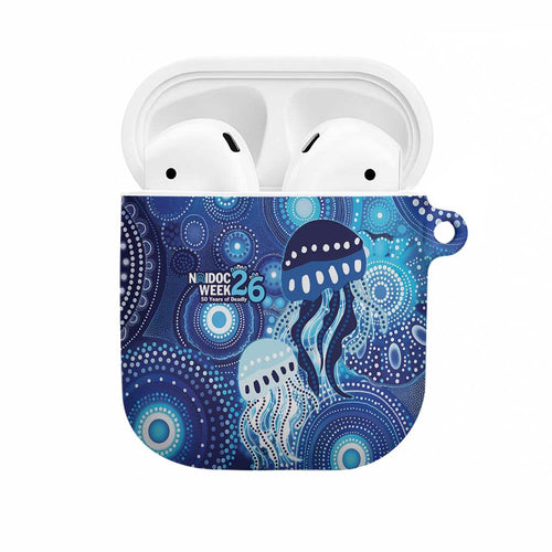 NAIDOC Deadly 50 Years AirPods Case Jellyfish Aboriginal Culture Inspired Blue