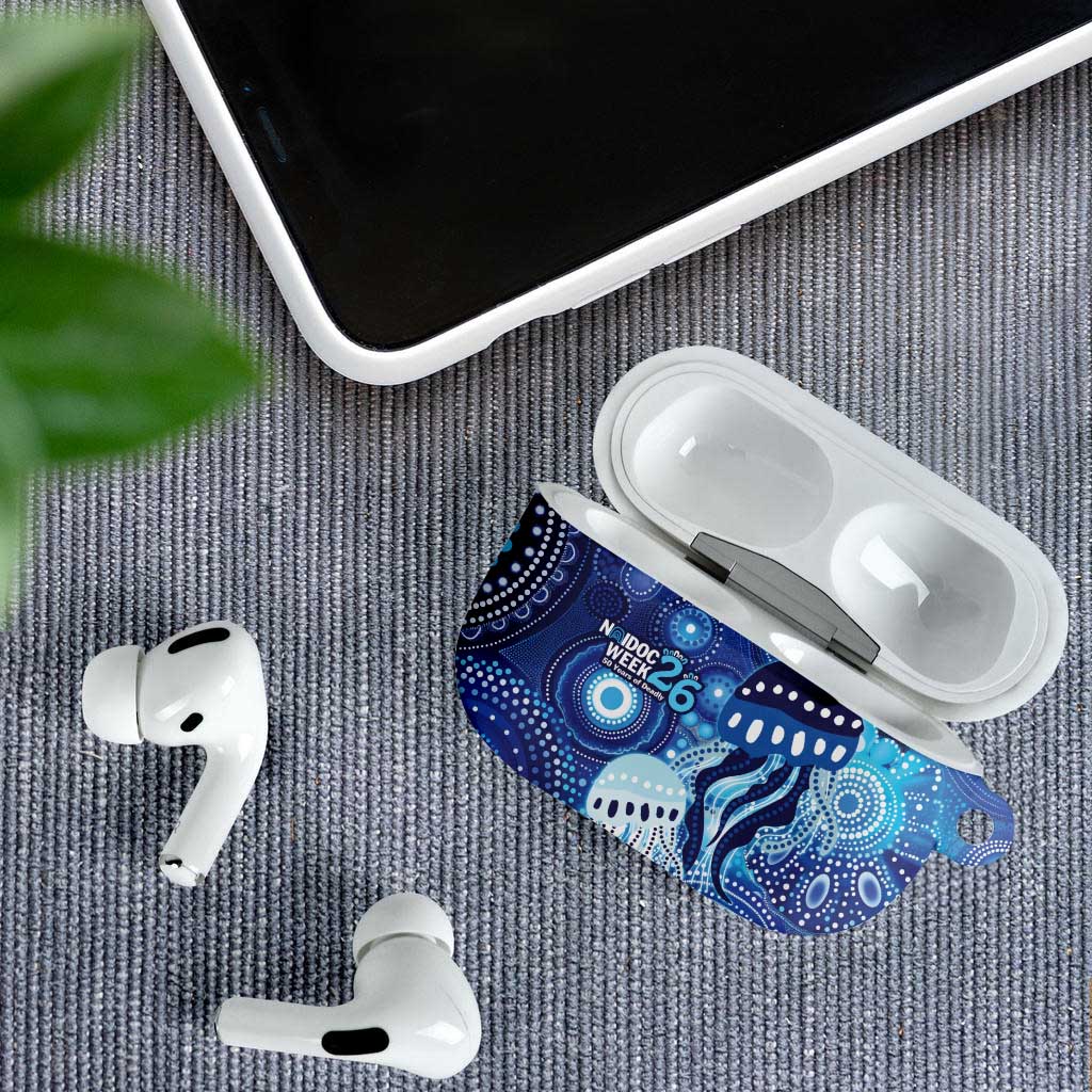 NAIDOC Deadly 50 Years AirPods Case Jellyfish Aboriginal Culture Inspired Blue