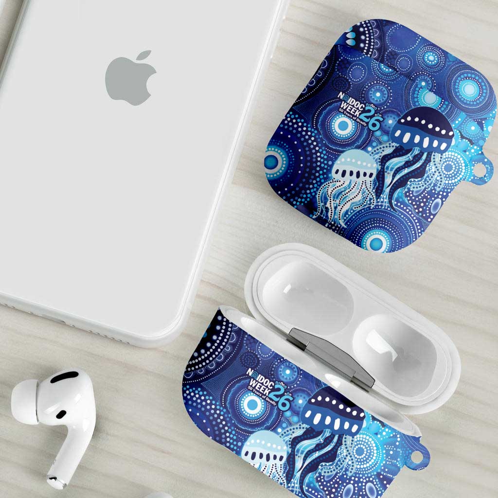NAIDOC Deadly 50 Years AirPods Case Jellyfish Aboriginal Culture Inspired Blue