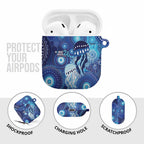 NAIDOC Deadly 50 Years AirPods Case Jellyfish Aboriginal Culture Inspired Blue