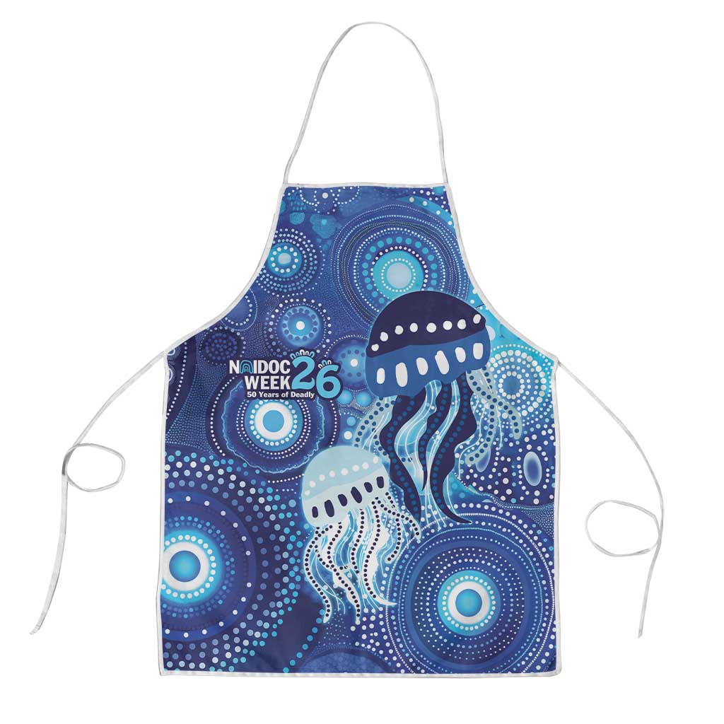 NAIDOC Deadly 50 Years Apron Jellyfish Aboriginal Culture Inspired Blue