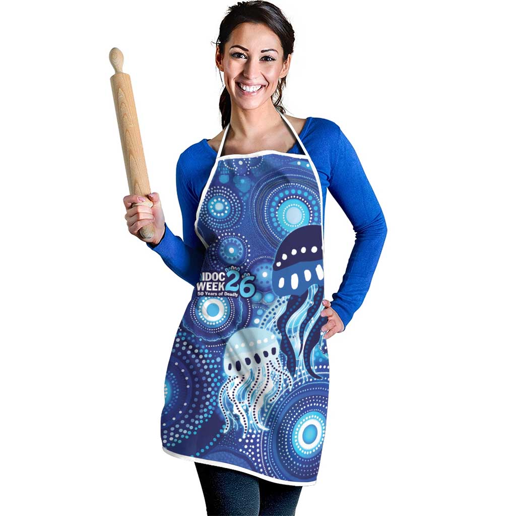 NAIDOC Deadly 50 Years Apron Jellyfish Aboriginal Culture Inspired Blue