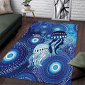 NAIDOC Deadly 50 Years Area Rug Jellyfish Aboriginal Culture Inspired Blue