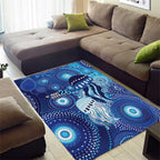 NAIDOC Deadly 50 Years Area Rug Jellyfish Aboriginal Culture Inspired Blue