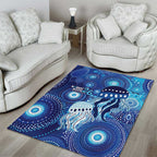 NAIDOC Deadly 50 Years Area Rug Jellyfish Aboriginal Culture Inspired Blue
