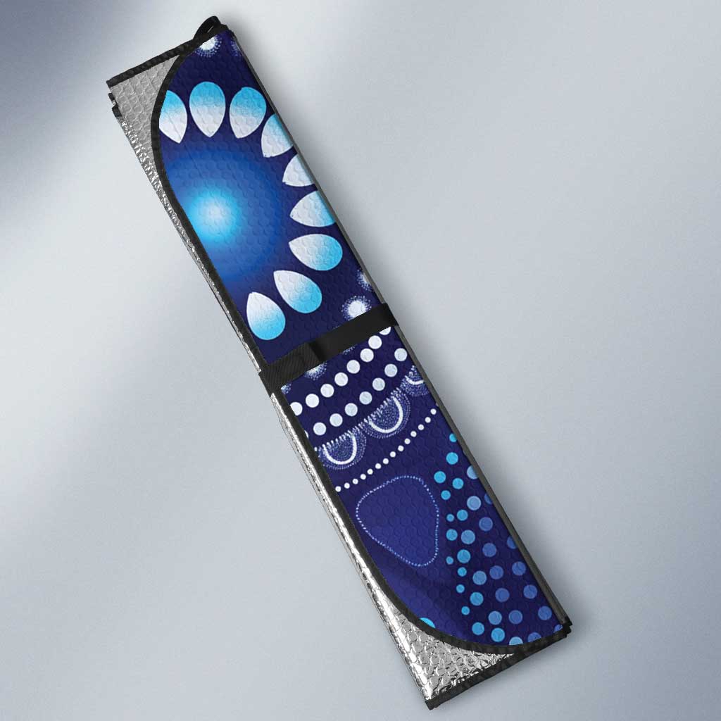NAIDOC Deadly 50 Years Auto Sun Shade Jellyfish Aboriginal Culture Inspired Blue