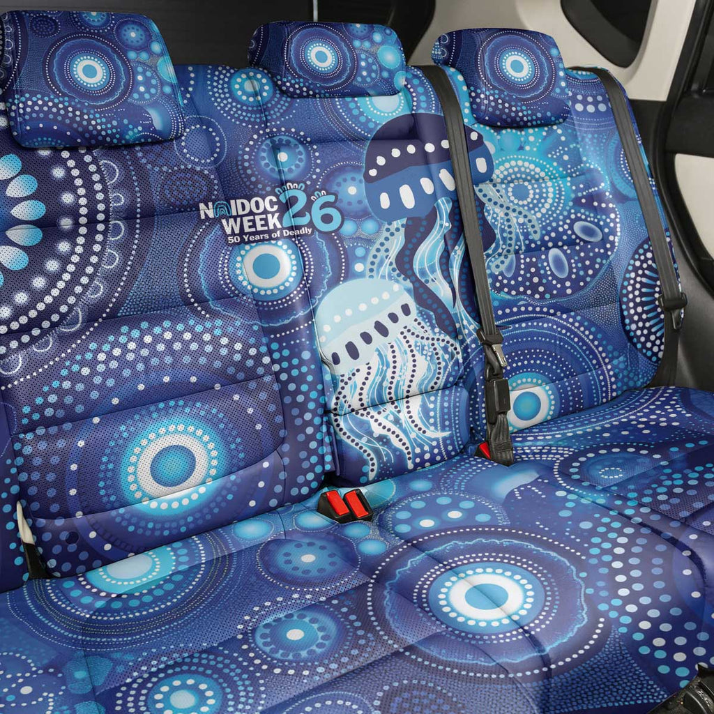 NAIDOC Deadly 50 Years Back Car Seat Cover Jellyfish Aboriginal Culture Inspired Blue