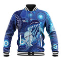 NAIDOC Deadly 50 Years Baseball Jacket Jellyfish Aboriginal Culture Inspired Blue