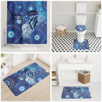 NAIDOC Deadly 50 Years Bathroom Set Jellyfish Aboriginal Culture Inspired Blue