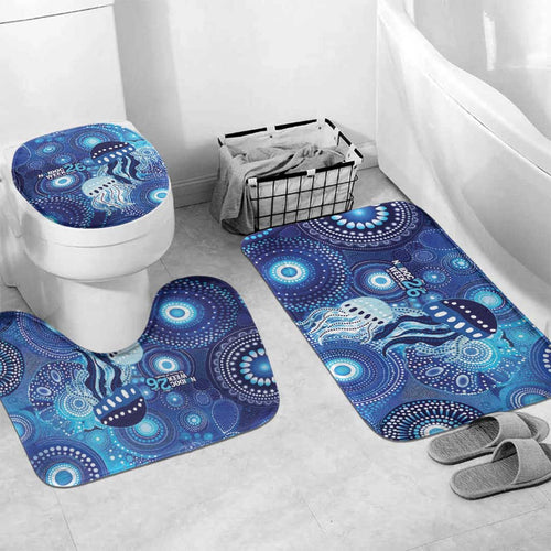 NAIDOC Deadly 50 Years Bathroom Set Jellyfish Aboriginal Culture Inspired Blue