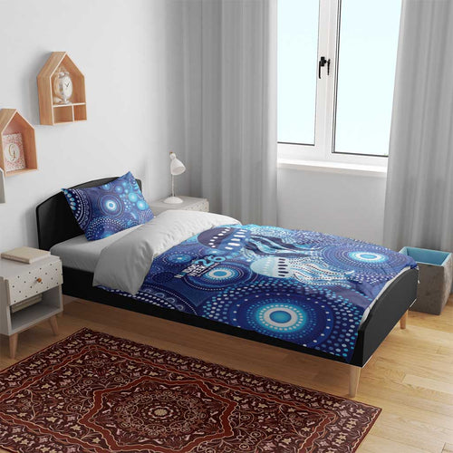NAIDOC Deadly 50 Years Bedding Set Jellyfish Aboriginal Culture Inspired Blue