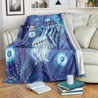 NAIDOC Deadly 50 Years Blanket Jellyfish Aboriginal Culture Inspired Blue