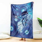 NAIDOC Deadly 50 Years Blanket Jellyfish Aboriginal Culture Inspired Blue
