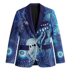 NAIDOC Deadly 50 Years Blazer Jellyfish Aboriginal Culture Inspired Blue
