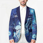 NAIDOC Deadly 50 Years Blazer Jellyfish Aboriginal Culture Inspired Blue