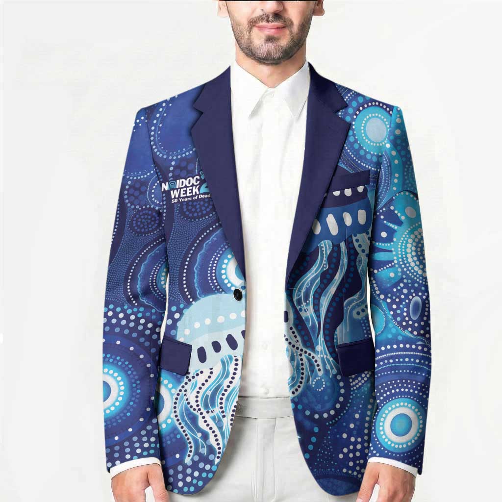 NAIDOC Deadly 50 Years Blazer Jellyfish Aboriginal Culture Inspired Blue