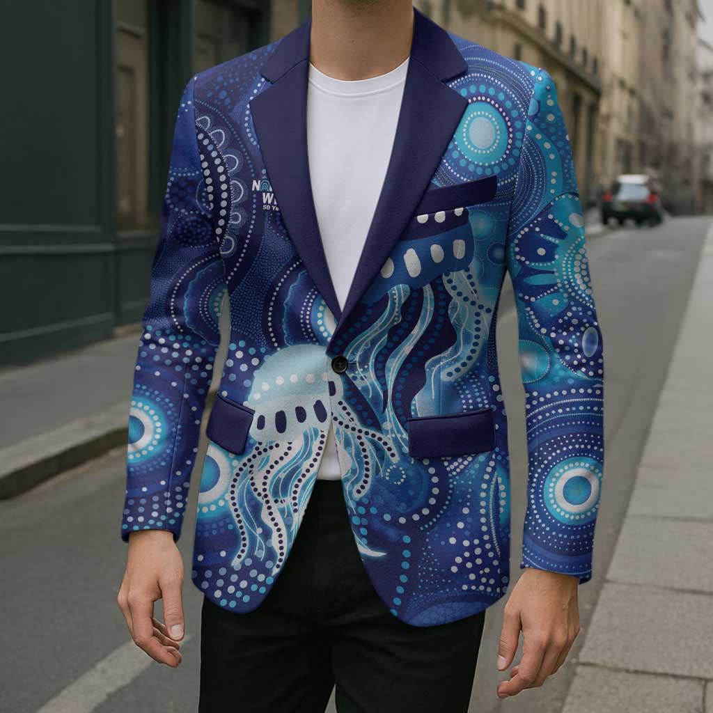 NAIDOC Deadly 50 Years Blazer Jellyfish Aboriginal Culture Inspired Blue