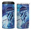 NAIDOC Deadly 50 Years 4 in 1 Can Cooler Tumbler Jellyfish Aboriginal Culture Inspired Blue