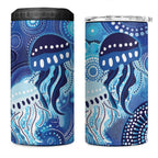 NAIDOC Deadly 50 Years 4 in 1 Can Cooler Tumbler Jellyfish Aboriginal Culture Inspired Blue
