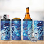 NAIDOC Deadly 50 Years 4 in 1 Can Cooler Tumbler Jellyfish Aboriginal Culture Inspired Blue