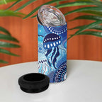 NAIDOC Deadly 50 Years 4 in 1 Can Cooler Tumbler Jellyfish Aboriginal Culture Inspired Blue