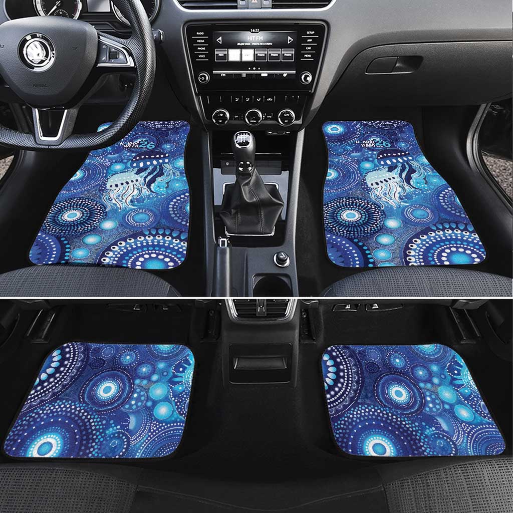 NAIDOC Deadly 50 Years Car Mats Jellyfish Aboriginal Culture Inspired Blue