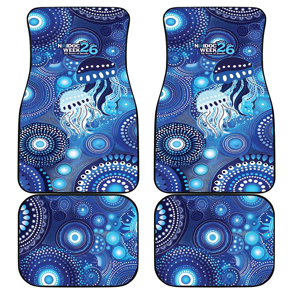 NAIDOC Deadly 50 Years Car Mats Jellyfish Aboriginal Culture Inspired Blue