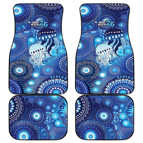 NAIDOC Deadly 50 Years Car Mats Jellyfish Aboriginal Culture Inspired Blue