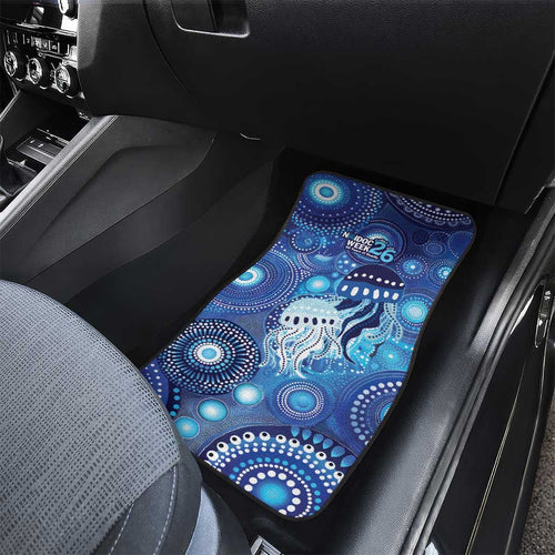 NAIDOC Deadly 50 Years Car Mats Jellyfish Aboriginal Culture Inspired Blue