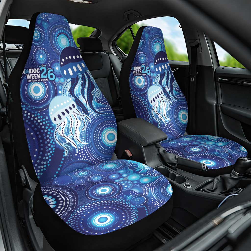 NAIDOC Deadly 50 Years Car Seat Cover Jellyfish Aboriginal Culture Inspired Blue