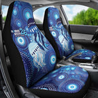 NAIDOC Deadly 50 Years Car Seat Cover Jellyfish Aboriginal Culture Inspired Blue