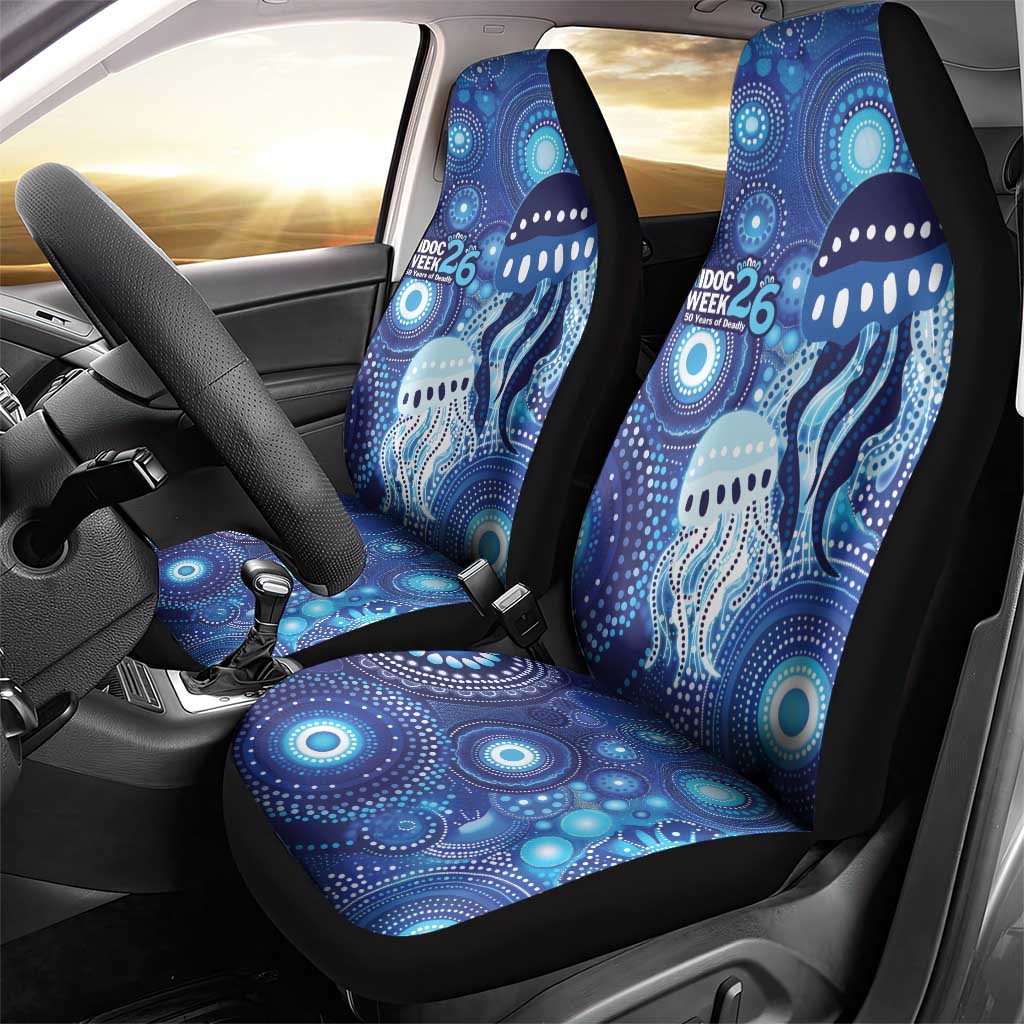 NAIDOC Deadly 50 Years Car Seat Cover Jellyfish Aboriginal Culture Inspired Blue
