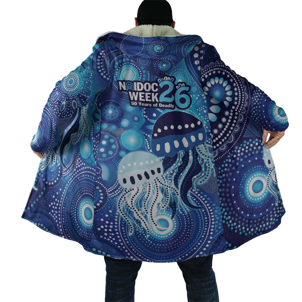 NAIDOC Deadly 50 Years Cloak Jellyfish Aboriginal Culture Inspired Blue