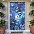 NAIDOC Deadly 50 Years Door Cover Jellyfish Aboriginal Culture Inspired Blue