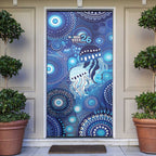 NAIDOC Deadly 50 Years Door Cover Jellyfish Aboriginal Culture Inspired Blue