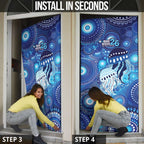 NAIDOC Deadly 50 Years Door Cover Jellyfish Aboriginal Culture Inspired Blue